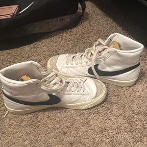 Nike White and Black High-Top Sneakers